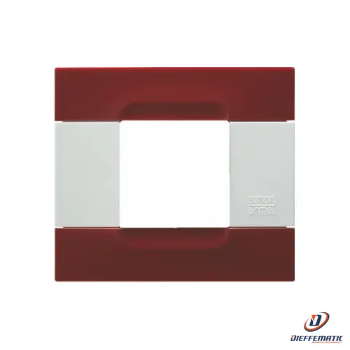 Urmet Placca 2 Moduli KĂ dra Serie Bianca Tecnopolimero Rosso Pechino 10802.B.11