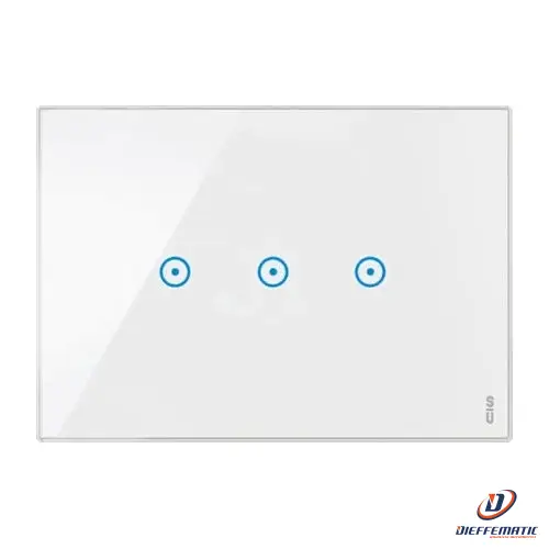 Urmet Placca 3 Moduli, 3 Simboli, Expì Touch, Vetro, Bianco Neve 14033.Bn Nuovo