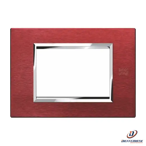 Urmet Placca 3 Moduli, Expì, Alluminio, Rosso 13903.Rs Installazione Civile