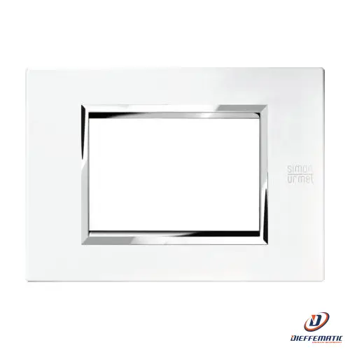 Urmet Placca 3 Moduli, Expì, Metallo, Bianco Perla 13903.Bp Installazione Civile