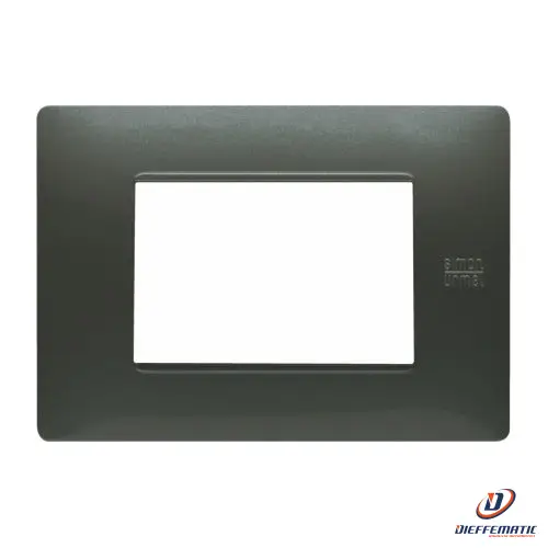 Urmet Placca 3 Moduli, Flexa, Tecnopolimero, Acciaio Scuro 11803.Ac Originale