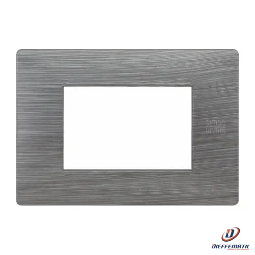 Urmet Placca 3 Moduli, Flexa, Tecnopolimero, Alluminio Satinato 11803.As Nuovo