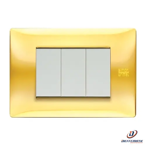 Urmet Placca 3 Moduli, Flexa, Tecnopolimero, Oro Lucido 11803.Ol Originale Nuovo