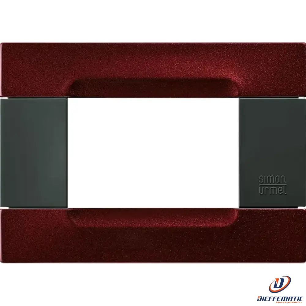 Urmet Placca 3 Moduli KĂ dra Antracite Metallo Bordeaux Metallizzato 10903.77