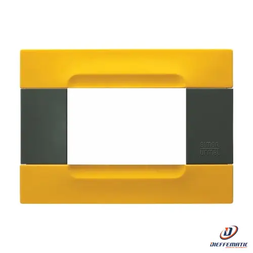 Urmet Placca 3 Moduli KĂ dra Antracite Tecnopolimero Giallo Lisbona 10803.34
