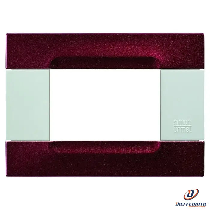 Urmet Placca 3 Moduli Kàdra Bianca Metallo Bordeaux Metallizzato 10903.B.77