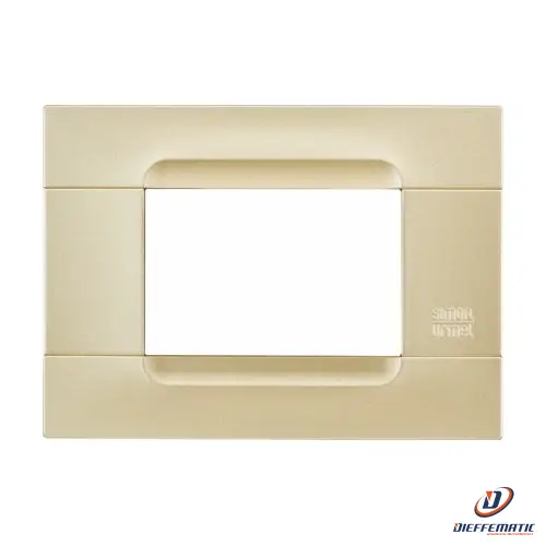 Urmet Placca 3 Moduli, Kàdra, Monochrome, Serie Metallizzata, Oro 10803.Gd Nuovo