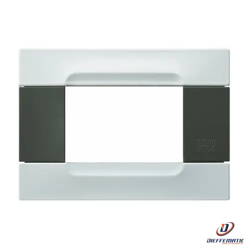 Urmet Placca 3 Moduli, Kàdra, Serie Antracite, Metallo, Bianco Vega 10903.50