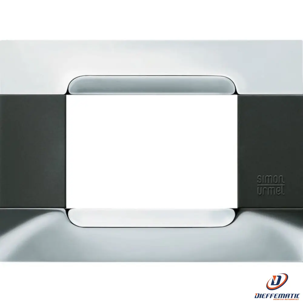 Urmet Placca 3 Moduli, KĂ dra, Serie Antracite, Metallo, Nickel 10903.90 Garanzia