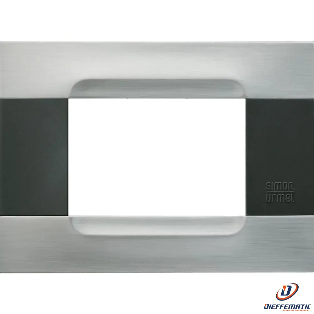Urmet Placca 3 Moduli, KĂ dra, Serie Antracite, Metallo, Nickel Acciaio 10903.91