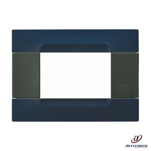 Urmet Placca 3 Moduli Kàdra Serie Antracite Tecnopolimero Blu Sidney 10803.15