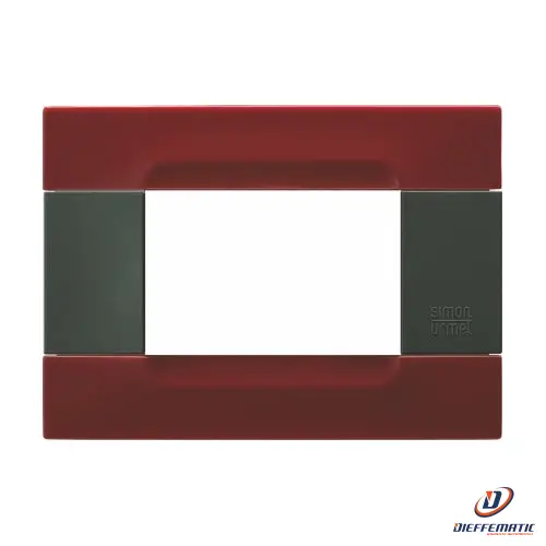 Urmet Placca 3 Moduli KĂ dra Serie Antracite Tecnopolimero Rosso Pechino 10803.11