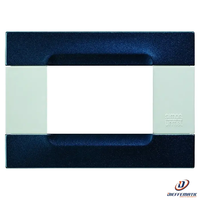 Urmet Placca 3 Moduli, Kàdra, Serie Bianca, Metallo, Blu Metallizzato 10903.B.78