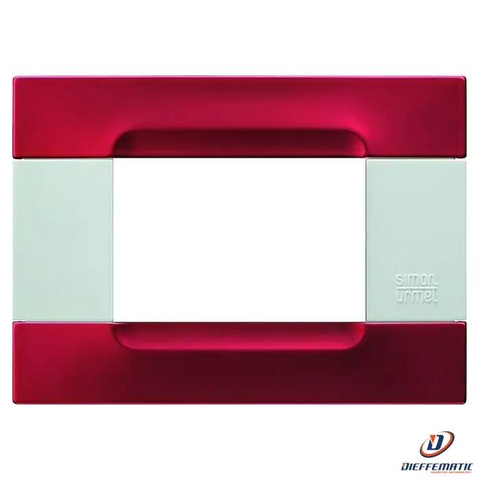 Urmet Placca 3 Moduli, KĂ dra, Serie Bianca, Metallo, Rosso Metallico 10903.B.88