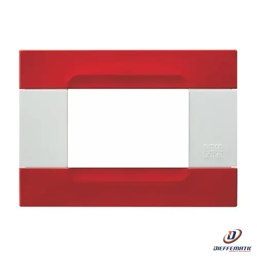 Urmet Placca 3 Moduli, KĂ dra, Serie Bianca, Metallo, Rosso Orione 10903.B.58
