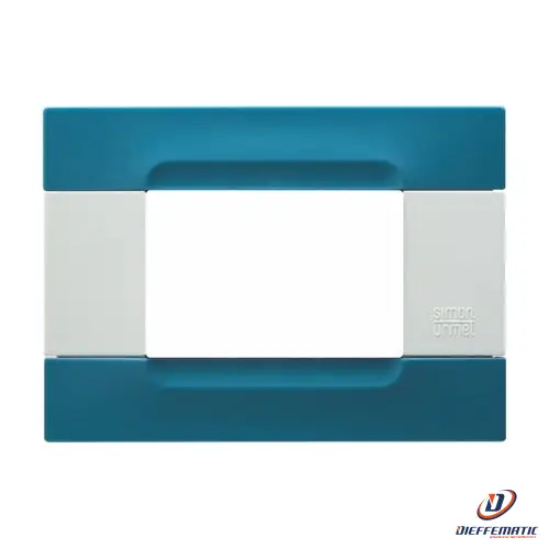 Urmet Placca 3 Moduli Kàdra Serie Bianca Tecnopolimero Azzurro Atene 10803.B.16