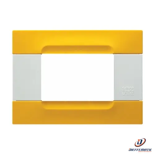 Urmet Placca 3 Moduli Kàdra Serie Bianca Tecnopolimero Giallo Lisbona 10803.B.34