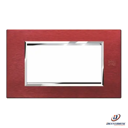Urmet Placca 4 Moduli, Expì, Alluminio, Rosso 13904.Rs Installazione Civile