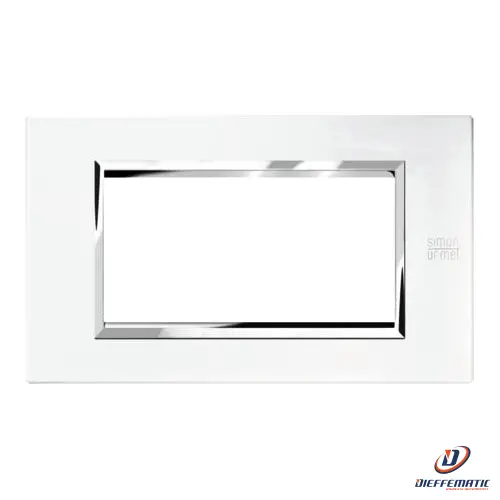 Urmet Placca 4 Moduli, Expì, Metallo, Bianco Perla 13904.Bp Installazione Civile