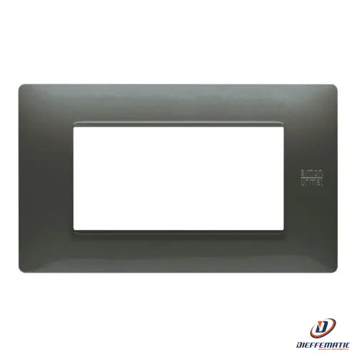 Urmet Placca 4 Moduli, Flexa, Tecnopolimero, Acciaio Scuro 11804.Ac Originale