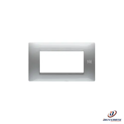 Urmet Placca 4 Moduli, Flexa, Tecnopolimero, Alluminio 11804.Al Originale Nuovo