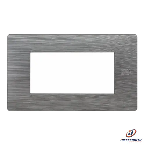 Urmet Placca 4 Moduli, Flexa, Tecnopolimero, Alluminio Spazzolato 11804.As Nuovo