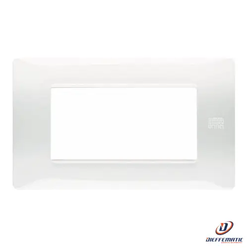 Urmet Placca 4 Moduli, Flexa, Tecnopolimero, Bianco Ghiaccio 11804.Bg Originale