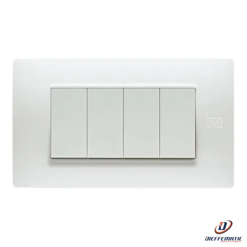 Urmet Placca 4 Moduli, Flexa, Tecnopolimero, Bianco Nea 11804.Bn Originale Nuovo
