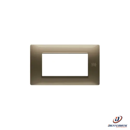 Urmet Placca 4 Moduli, Flexa, Tecnopolimero, Bronzo 11804.Br Originale Garanzia