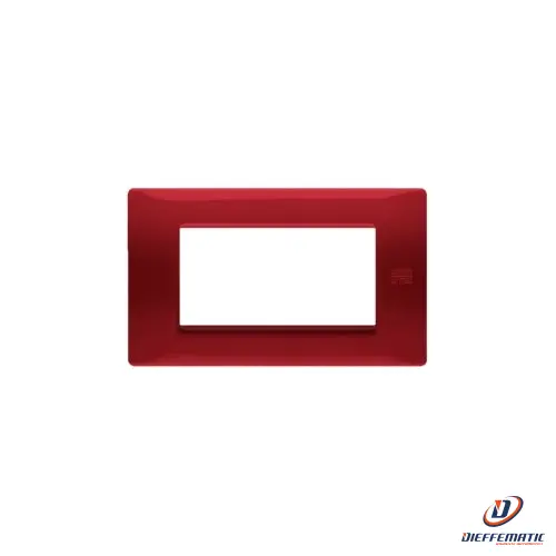 Urmet Placca 4 Moduli, Flexa, Tecnopolimero, Rosso 11804.Rs Installazione Civile