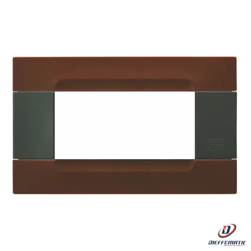Urmet Placca 4 Moduli KĂ dra Antracite Tecnopolimero Marrone Havana 10804.27