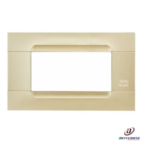 Urmet Placca 4 Moduli, Kàdra, Monochrome, Serie Metallizzata, Oro 10804.Gd Nuovo