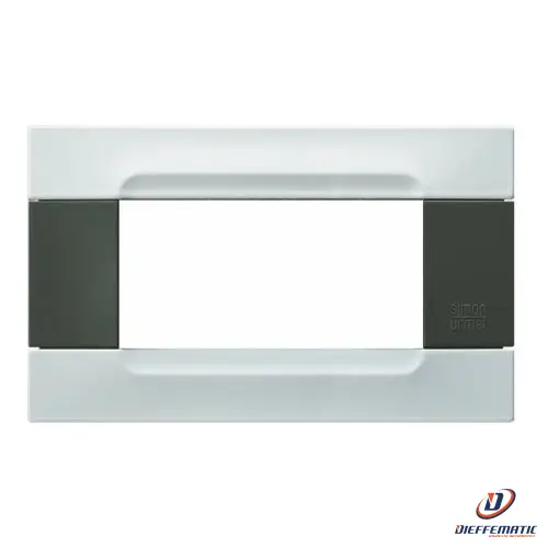 Urmet Placca 4 Moduli, Kàdra, Serie Antracite, Metallo, Bianco Vega 10904.50