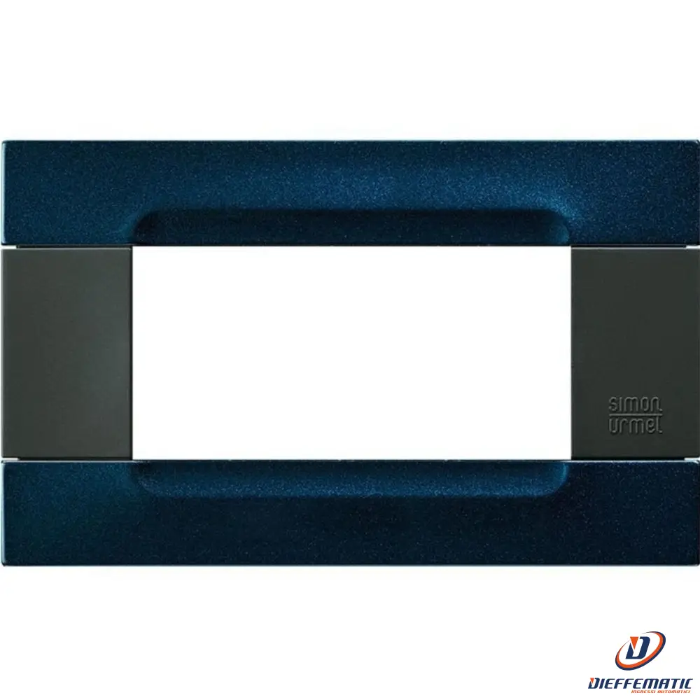 Urmet Placca 4 Moduli Kàdra Serie Antracite Metallo Blu Metallizzato 10904.78