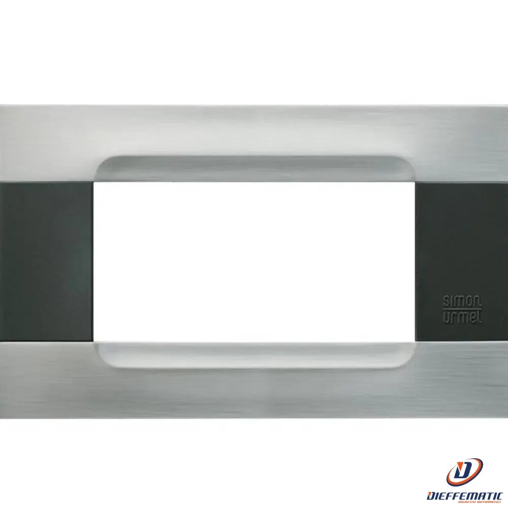 Urmet Placca 4 Moduli, Kàdra, Serie Antracite, Metallo, Nickel Acciaio 10904.91