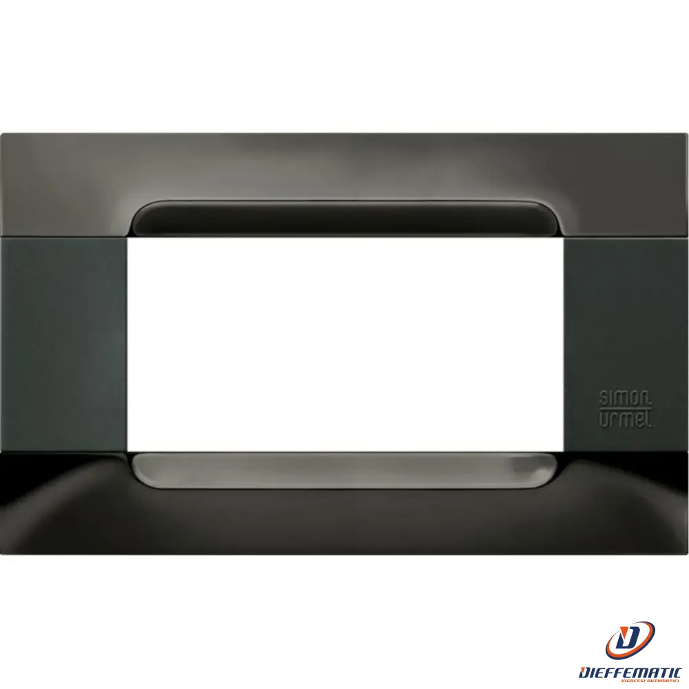Urmet Placca 4 Moduli, Kàdra, Serie Antracite, Metallo, Nickel Nero 10904.92