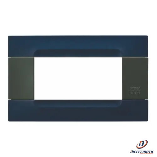 Urmet Placca 4 Moduli Kàdra Serie Antracite Tecnopolimero Blu Sidney 10804.15