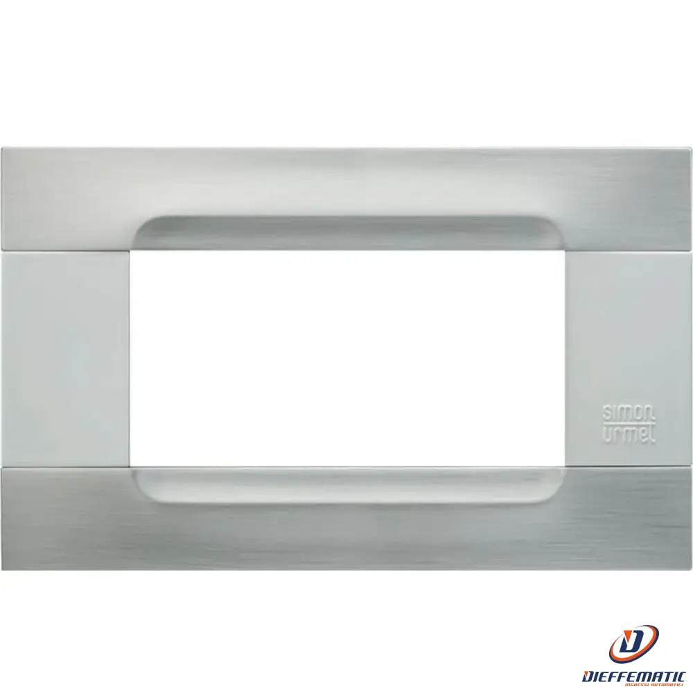 Urmet Placca 4 Moduli, KĂ dra, Serie Bianca, Metallo, Nickel Acciaio 10904.B.91
