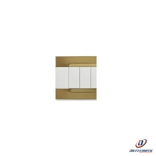 Urmet Placca 4 Moduli, KĂ dra, Serie Bianca, Metallo, Oro Lucido 10904.B.96 Nuovo