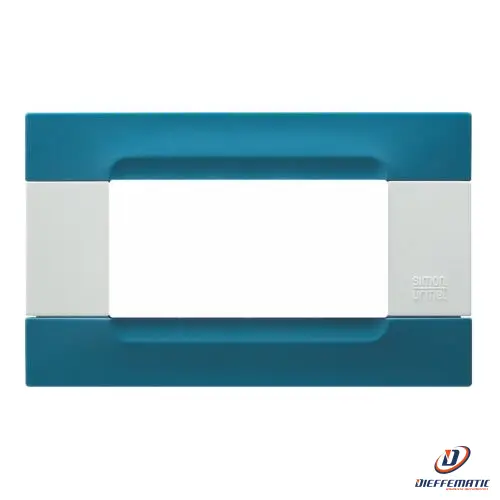 Urmet Placca 4 Moduli Kàdra Serie Bianca Tecnopolimero Azzurro Atene 10804.B.16