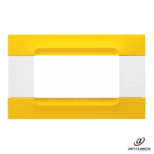 Urmet Placca 4 Moduli KĂ dra Serie Bianca Tecnopolimero Giallo Lisbona 10804.B.34