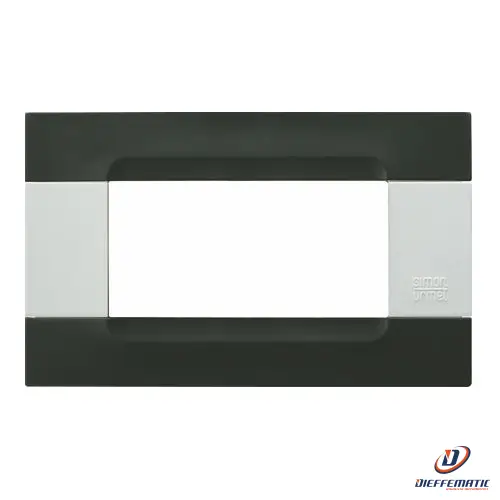 Urmet Placca 4 Moduli Kàdra Serie Bianca Tecnopolimero Nero Auckland 10804.B.04