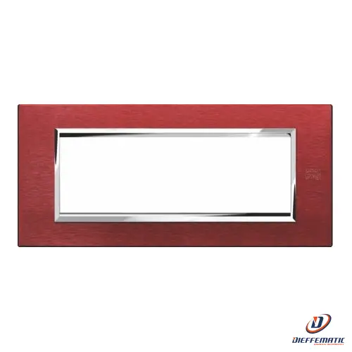 Urmet Placca 6 Moduli, Expì, Alluminio, Rosso 13906.Rs Installazione Civile