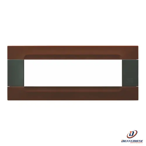 Urmet Placca 7 Moduli Kàdra Antracite Tecnopolimero Marrone L'Avana 10807.27