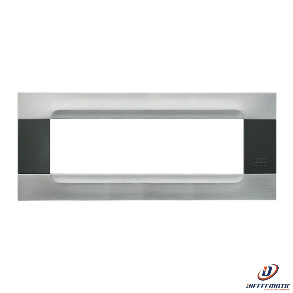 Urmet Placca 7 Moduli, KĂ dra, Serie Antracite, Metallo, Nickel Acciaio 10907.91