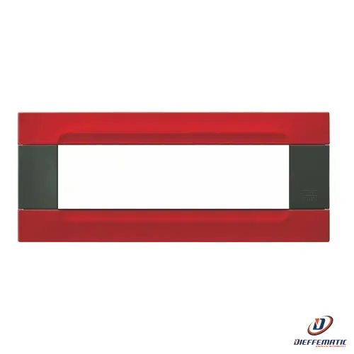 Urmet Placca 7 Moduli, Kàdra, Serie Antracite, Metallo, Rosso Orione 10907.58