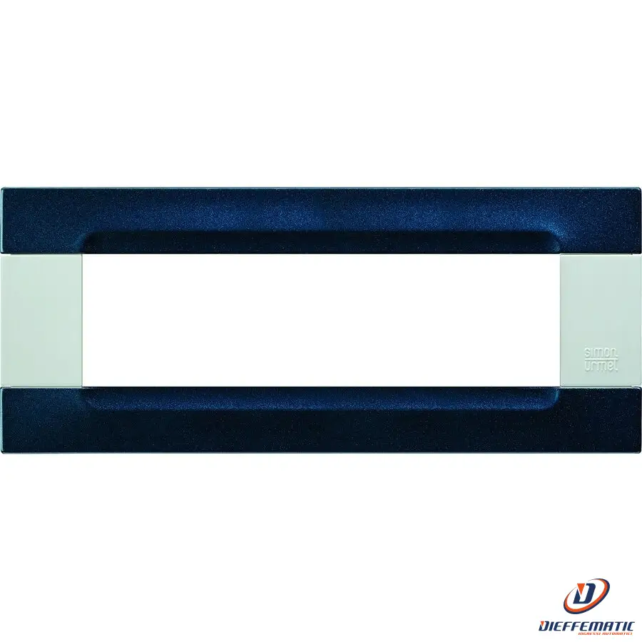 Urmet Placca 7 Moduli, Kàdra, Serie Bianca, Metallo, Blu Metallizzato 10907.B.78