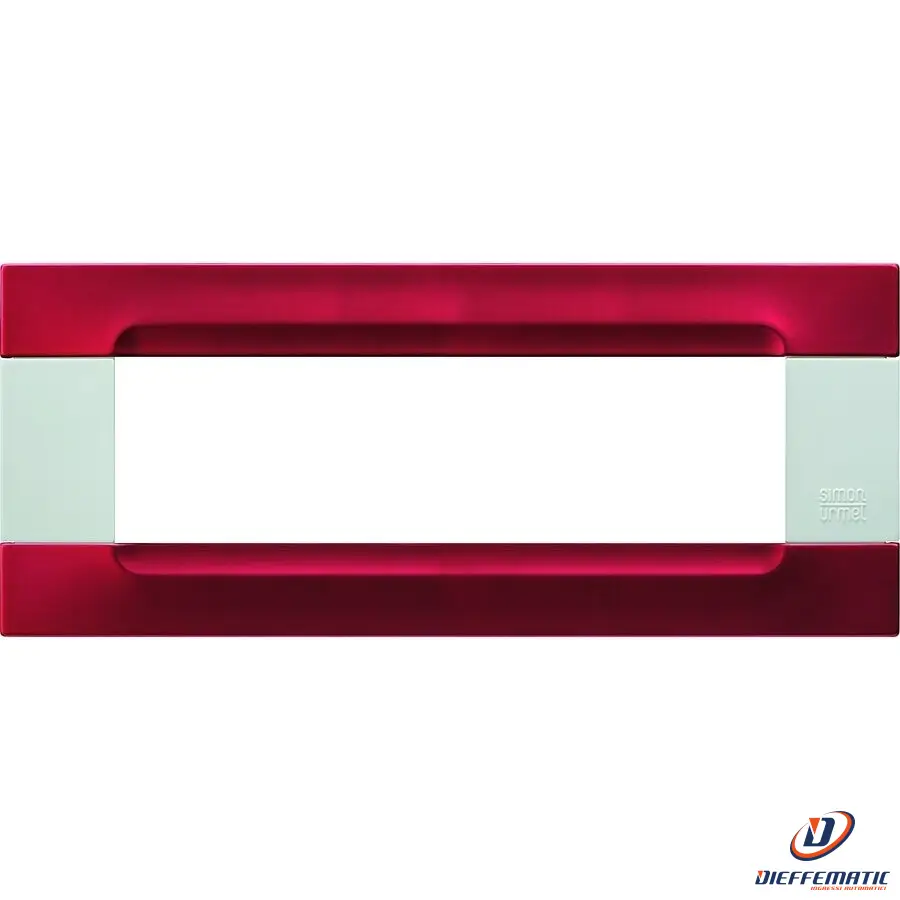Urmet Placca 7 Moduli, Kàdra, Serie Bianca, Metallo, Rosso Metallico 10907.B.88
