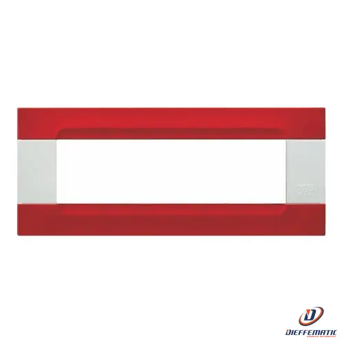 Urmet Placca 7 Moduli, KĂ dra, Serie Bianca, Metallo, Rosso Orione 10907.B.58