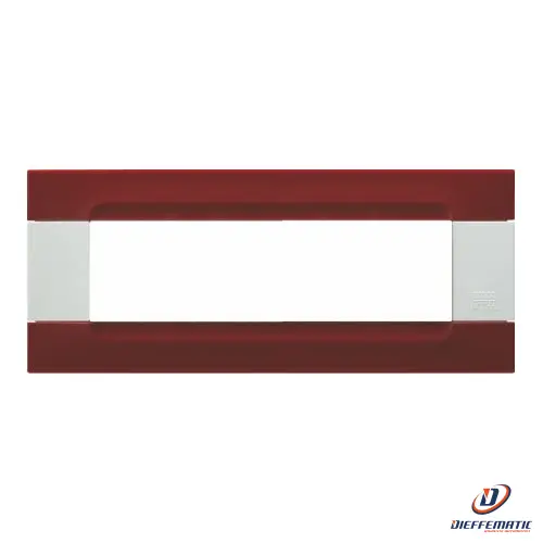 Urmet Placca 7 Moduli Kàdra Serie Bianca Tecnopolimero Rosso Pechino 10807.B.11